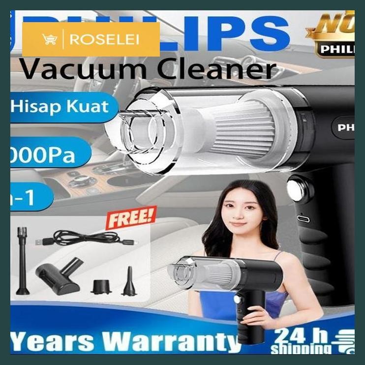 ROSELEI- Philips VacuumCleaner8-in-1NirkabelGenggam998000Pa-MobilRumahKasurPenghilangTungau