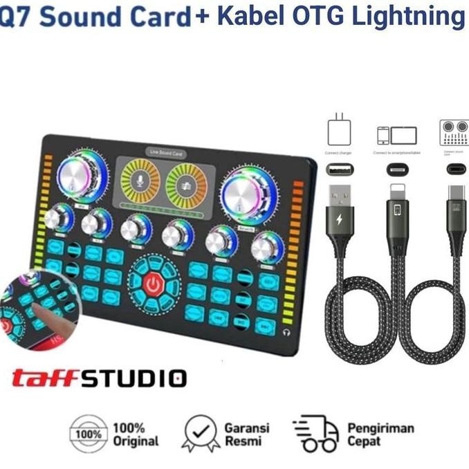 Soundcard Q7 Mixer Audio External Live Phantom Power 48V Kartu Suara Terbaik Amplifier
