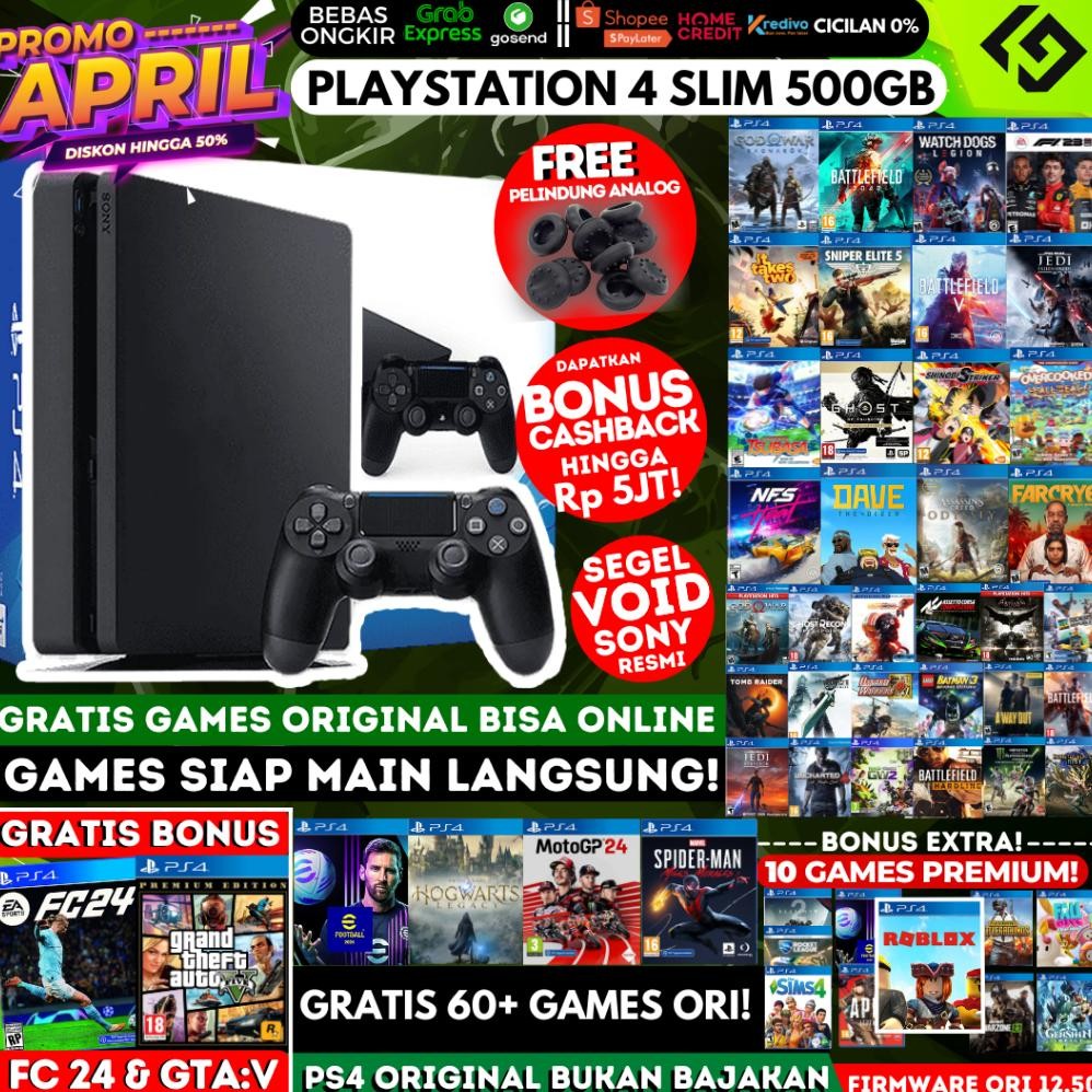 SWALLOWTAIL- PS4 Slim 500GB Original Playstation PS 4 Garansi Panjang Free Games