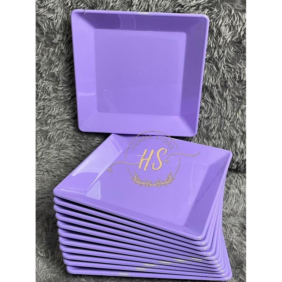 88 1 Lusin Piring Persegi Melamin Dinnerware 20 cm, Piring Melamin , Piring Saji Persegi, Piring Mie