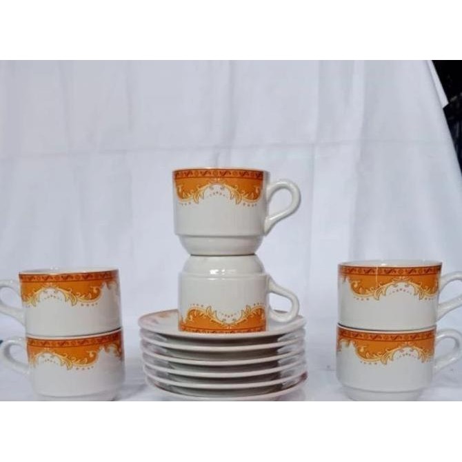 Cangkir Mahkota List Gold/Cangkir Set Mewah/Cangkir Mahkota Keramik /Cangkir Tea Set/Cangkir Coffe S