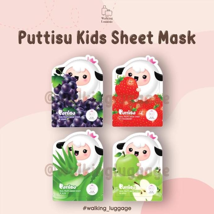 PUTTISU Real Fruit Kids Sheet Mask | Masker Wajah Anak Korea