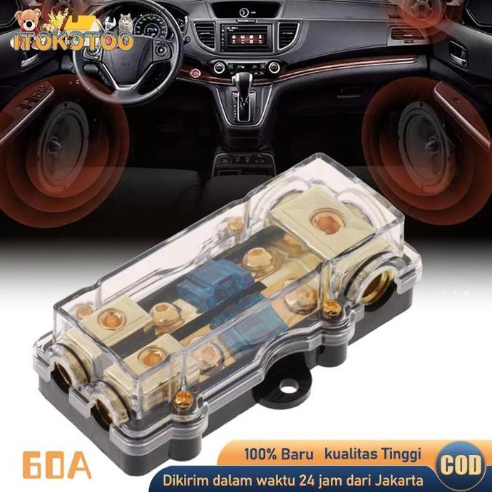 Promo Tempat Sekring Mobil Box Sekring Audio Mobil 2 Jalur 60 Ampere COD