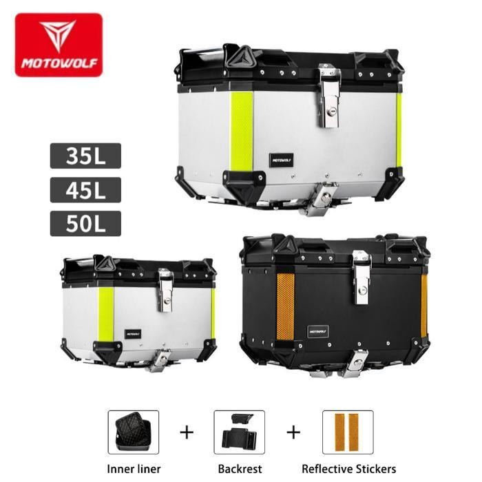 Motowolf Top Box Accessories Motor Touring Box Pannier Motor Alumunium Alloy