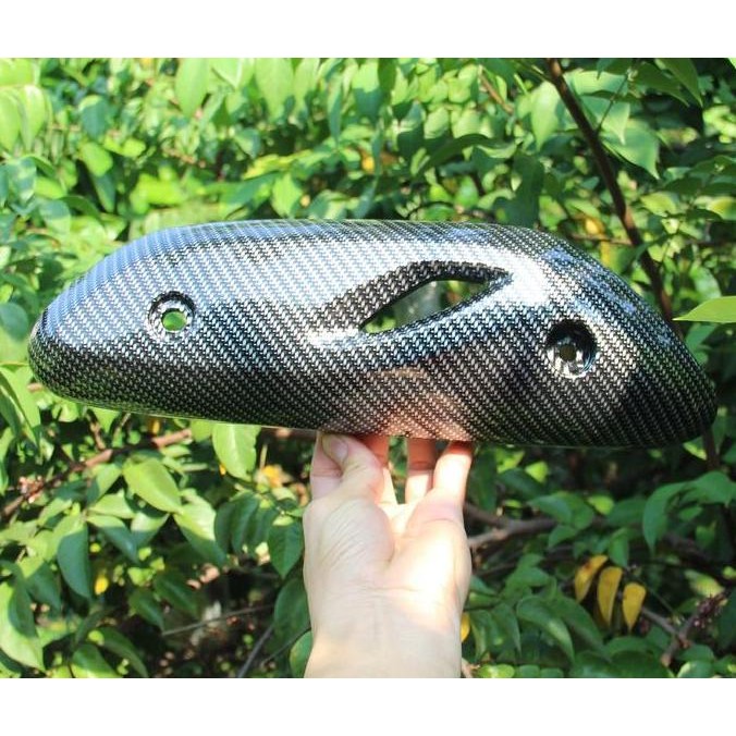 Cover Tutup Pelindung Tameng Knalpot Carbon Honda Scoopy All New Model Tahun 2022, Carbon Celup WTP 