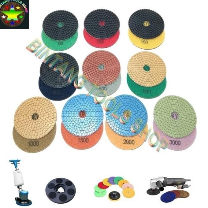 Tokyo Diamond Pad 4 inch Poles Marmer Granit Pad Mesin Poles Lantai READY