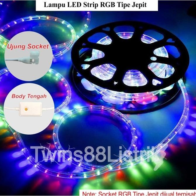 TERMURAH - Lampu LED Strip RGB Tie Jepit 1 Roll 100 Meter Full