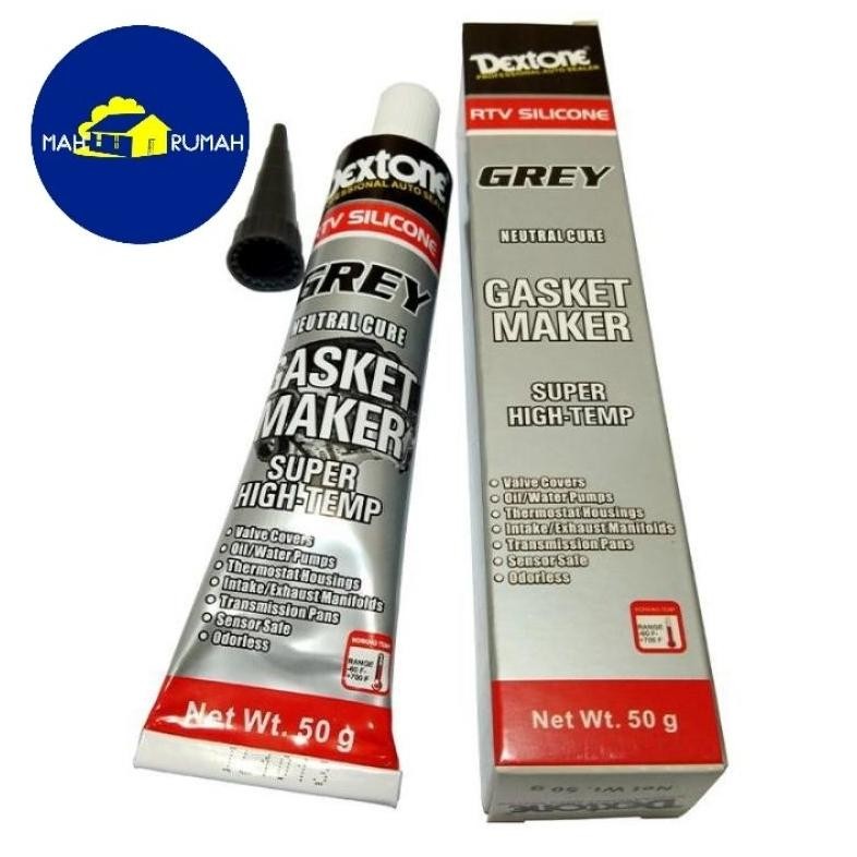 Best - Lem Silikon GREY Lem Paking Mesin Pompa Knalpot Gasket Tahan Panas - DEXTONE GREY 50gr 50 gra