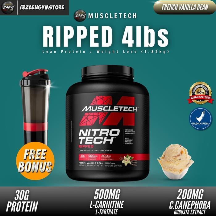 Muscletech Nitrotech Ripped 4 Lbs Nitro Tech Ripped Whey+Fat loss
