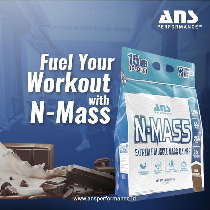 ANS N- MASS 15lbs n-mass nmass mass weight gainer susu fitness bulking