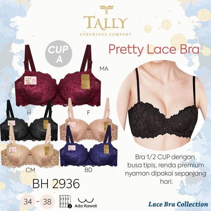 Bra Kawat Cup Setengah Tally 2936 Size 34-38 Cup B/ Bra Brokat Cup Setengah Pakai Kawat Tali Lepas