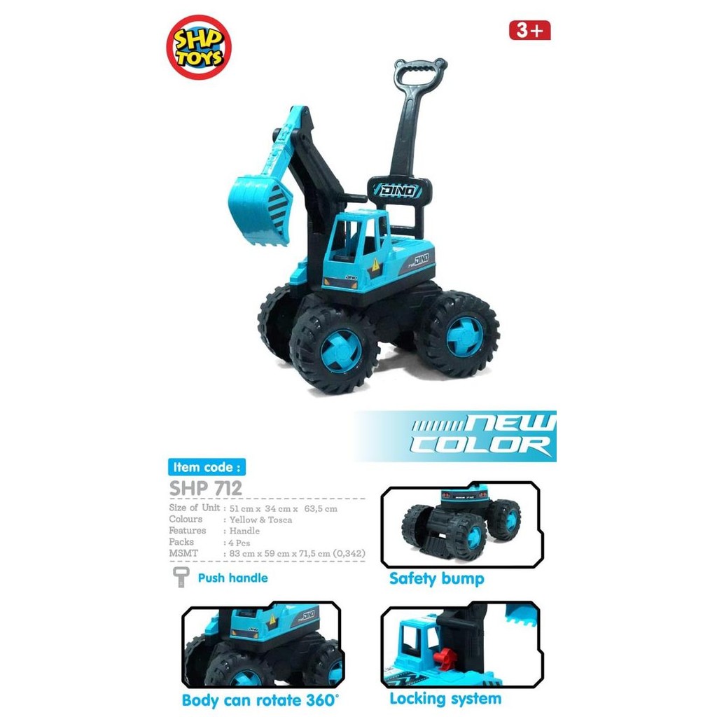 Mainan Dorong Excavator Beko Shp Sbs 712 Shp Toys Truk Keruk