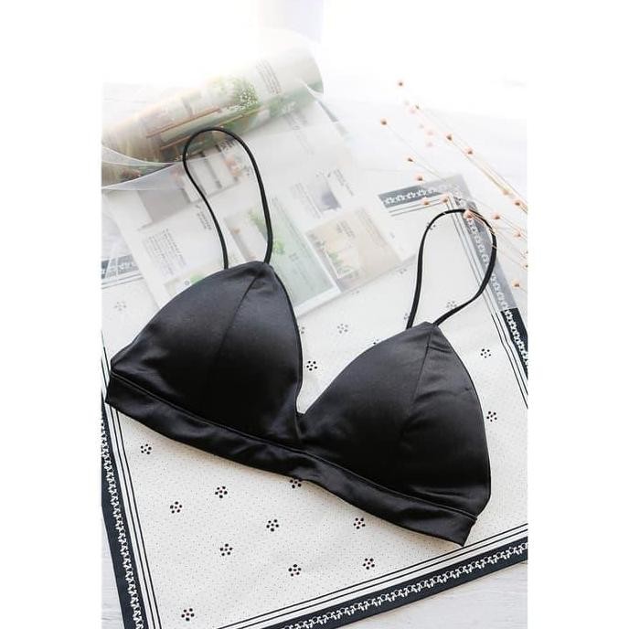 Satin Bralette Seksi Bra Kemben Tanktop Lingerie Bikini Angel Bra Busa
