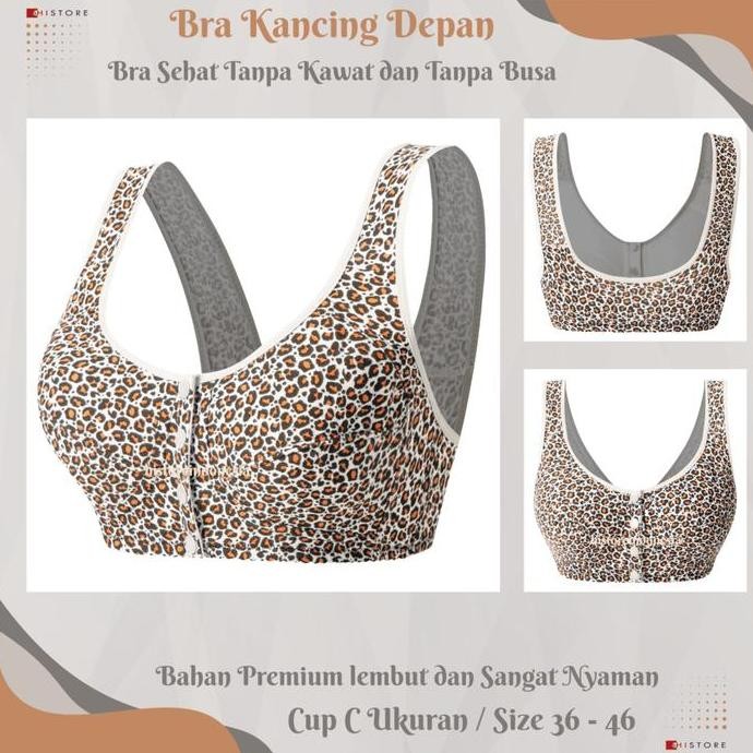 Bra Bh Wanita Push Up Kancing Buka Depan Tanpa Busa & Tanpa Kawat  Lembut & Nyaman 3005