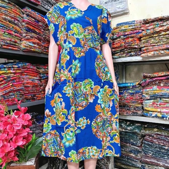 Daster Slempang Kencana Ungu  Ld 105Cm Label Biru
