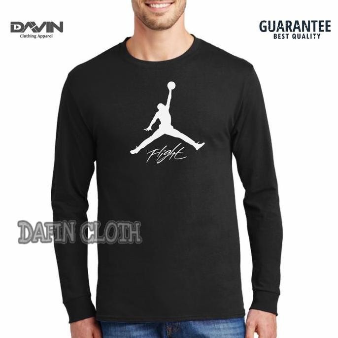 DS12 >> Kaos Pria Baju Tshirt Lengan Panjang Jordan Flight