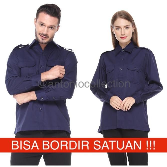 DB16 >> Baju PNS Biru Dongker Navy Lengan Panjang , Baju PDH Biru Dongker Navy , Baju ASN Biru Dongk
