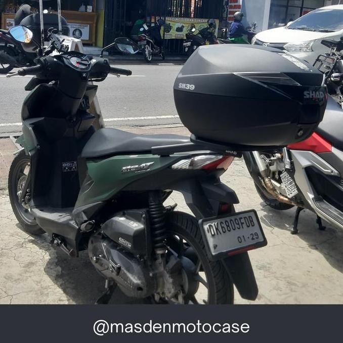 Paket Box Motor Shad Sh39 Black Plus Bracket Shad Scoopy Beat Genio Kualitas Terbaik Harga Termurah