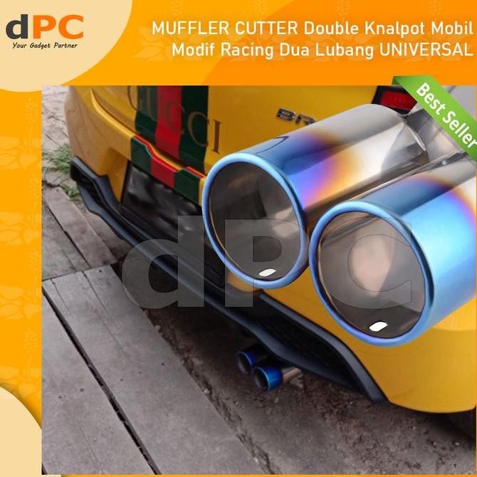 Promo Muffler Cutter Double Knalpot Mobil Modif Racing Dua Lubang COD