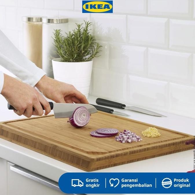 IKEA FORSLAG Pisau Dapur Set Isi 3pcs Baja Plastik