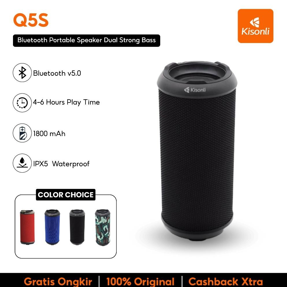 MYMO- KISONLI Speaker Bluetooth Portable Q5S Dual Bass Support FM Radio, TF, AUX