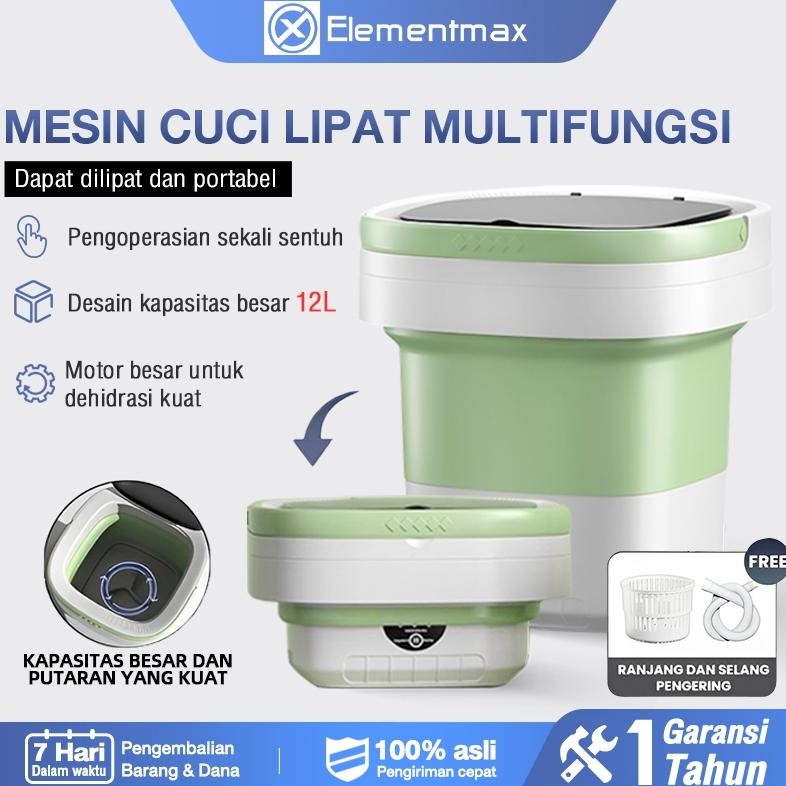 MYMO- Elementmax Mesin Cuci Mini Portable Lipat Mini Mesin Portable Kapasitas 2 Tabung 12L Washing M