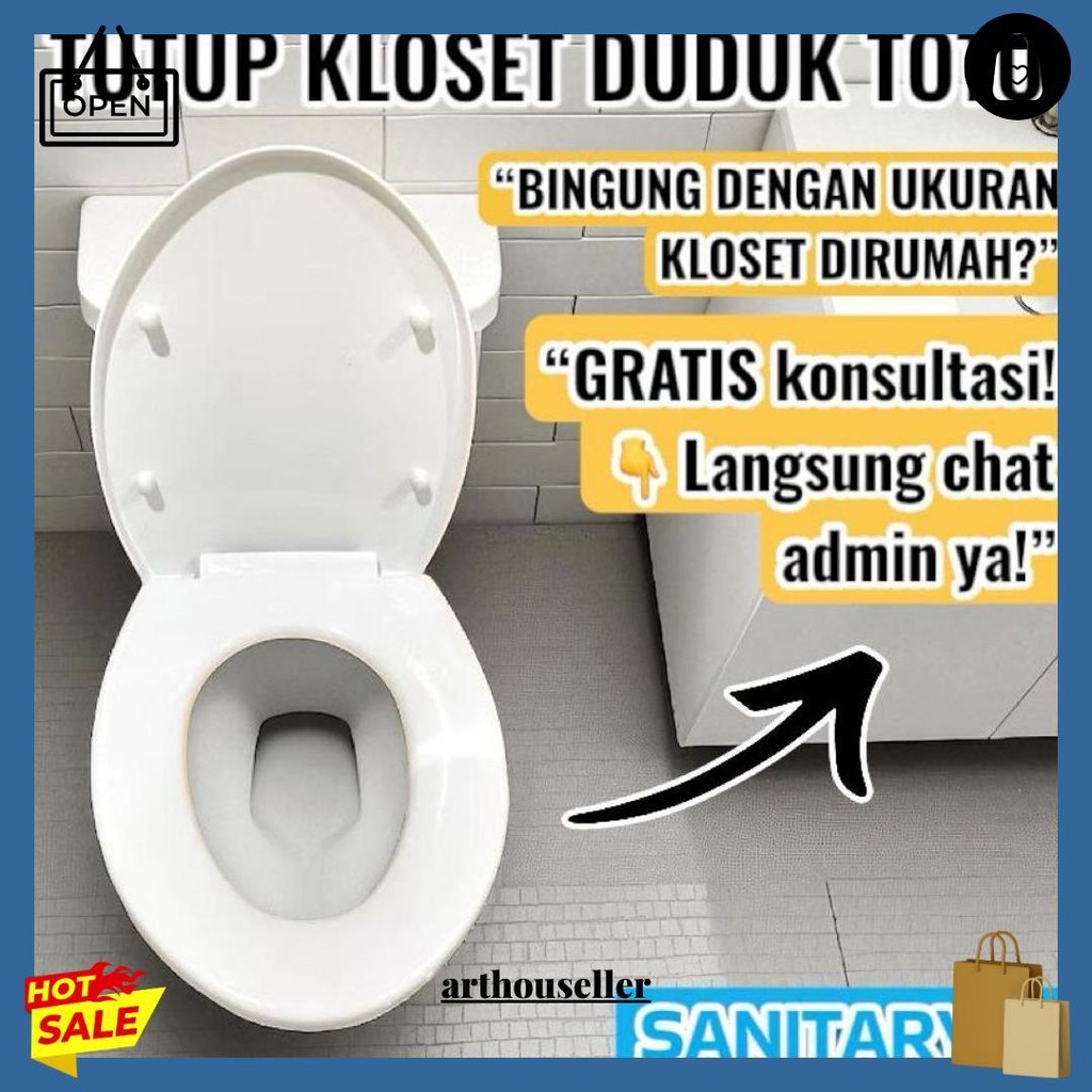 Komplit 1 Set + Engsel Kloset Toto Tutup Closet Duduk Toto Tutup Kloset Duduk Universal Eco Flush Pe