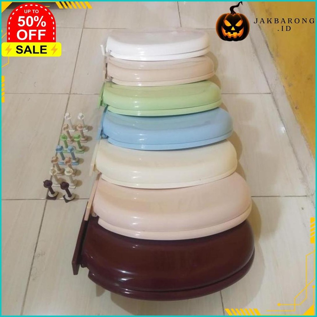 Tutup Closet Duduk Model Toto Universal All Warna Bantalan Karet - Hijau Gratis Ongkir