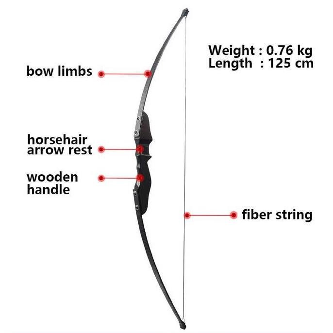 Paket Hobby Busur Panah Aluminium Wood + Anak Panah Fiberglass 6pcs