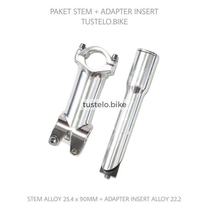 Paket Stem 25.4 Chrome Adaptor Stem Insert 22.2 to Oversize 28.6 OS