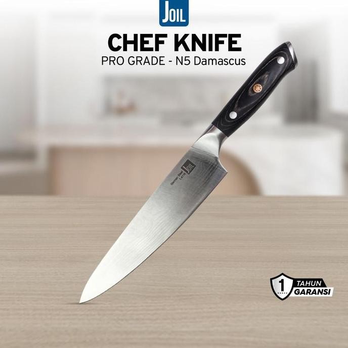 Joil Pisau Dapur Chef Knife Damascus Premium Stainless Steel Baja - N5-Damascus