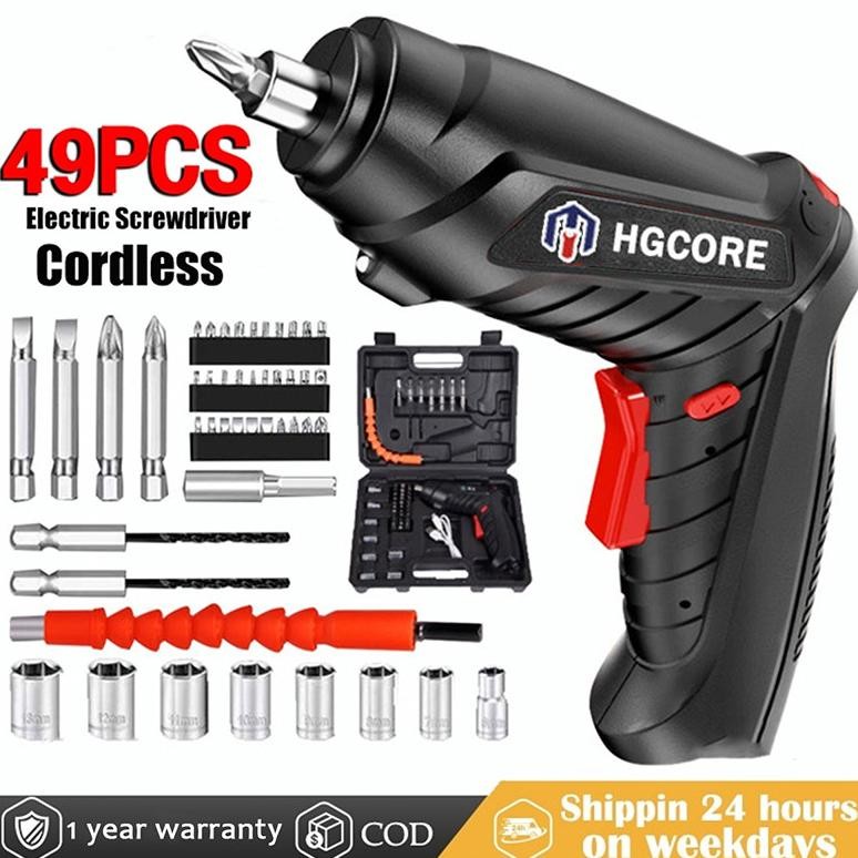 Obeng Elektrik Set Komplit Obeng Listrik Screwdriver Cordless Mesin Bor Baterai Bor Mini Cordless Dr