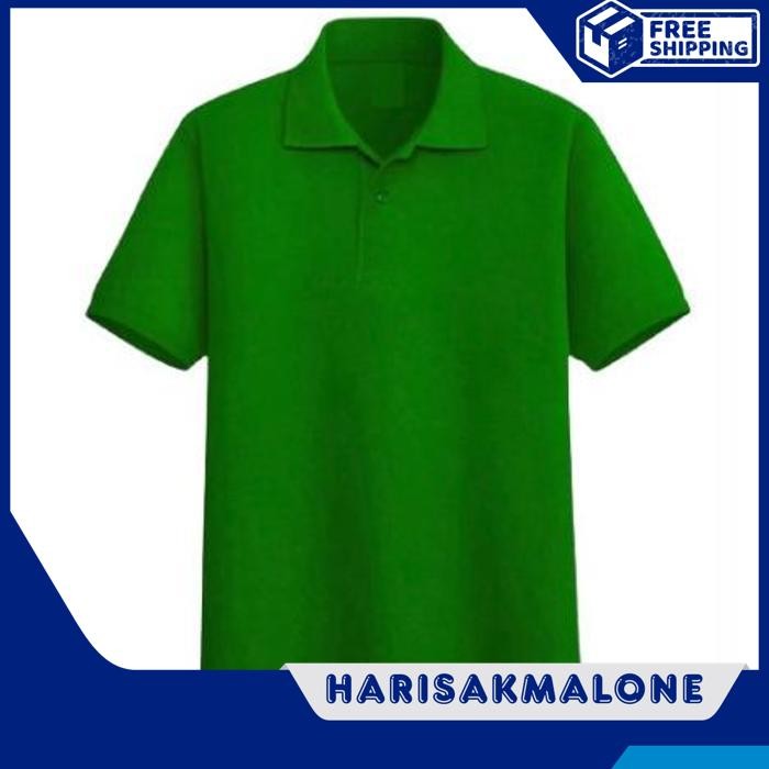 BERKUALITAS TINGGI KAOS POLO SHIRT TSHIRT BAJU KERAH DISTRO HIJAU FUJI POLOS CUSTOM INDONESIA PRIA W