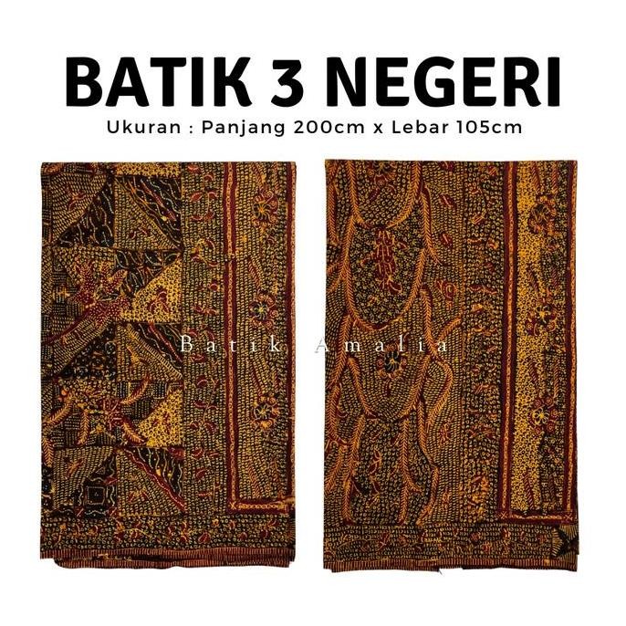 BATIK AMALIA Kain Batik 3 Negeri Full Tulis Halus Premium Motif Lancur Terbaru Bahan Katun Kain Jari