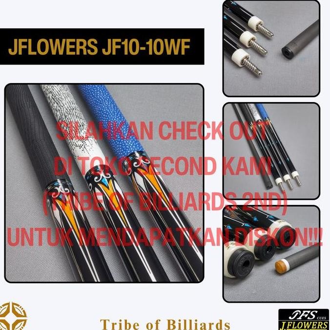 * JFLOWERS - Stick Billiard - JF10-10WF (White/Putih) ''