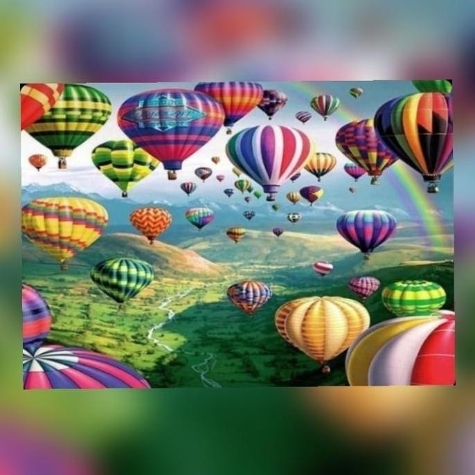 paket kristik balon udara air balloon kartun anak cross stitch