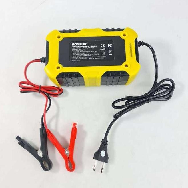 Foxsur Charger Aki Mobil Motor Otomatis 12V/24V 10A - Fbc122410D