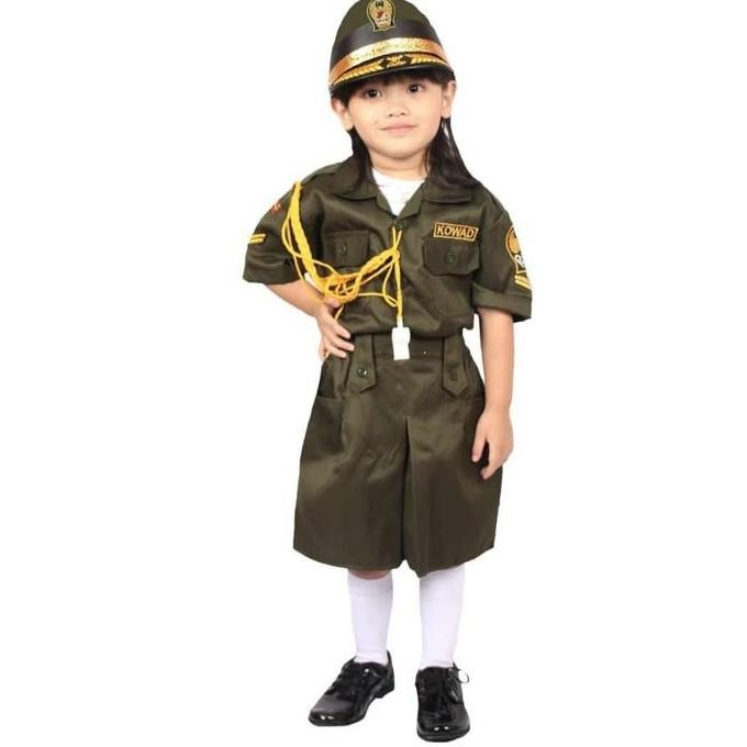 Baju Angkatan Darat (Kowad) Anak Perempuan 3-12 Tahun