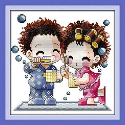 paket kristik cross stitch anak sikat gigi
