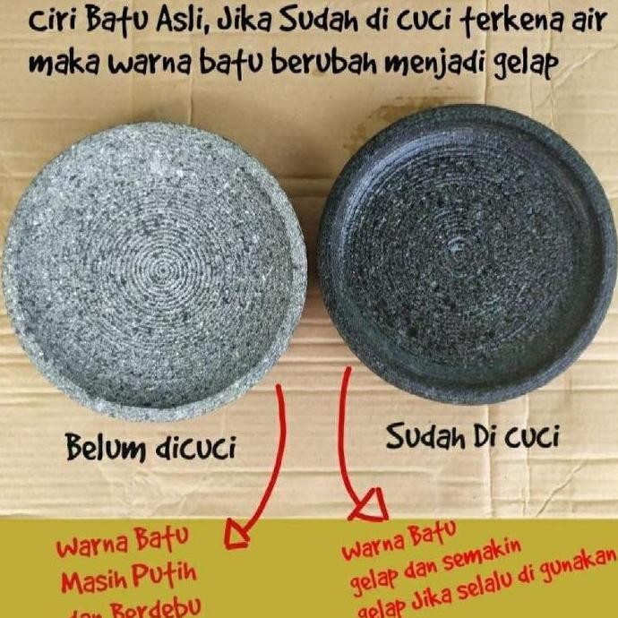 Cobek Batu Besar/ Cobek Batu asli 100 % Batu/ Cobek besar batu/ Cobek Bubut set / ulekan Gado gado B
