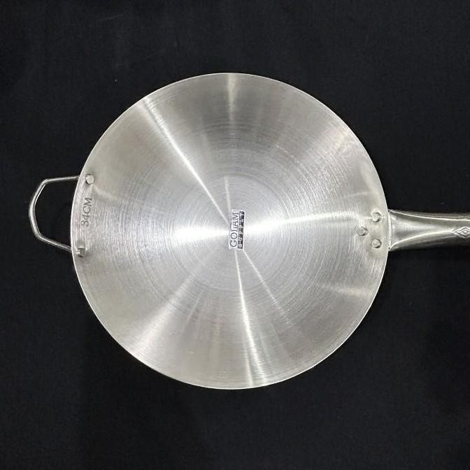 Wajan Stainless Gagang Satu Wok Pan Kuali Penggorengan Tebal