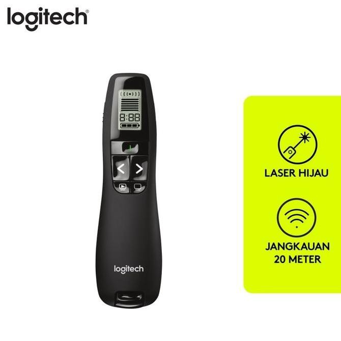 // Logitech R800 Remote Pointer Presentasi Wireless Laser Hijau //