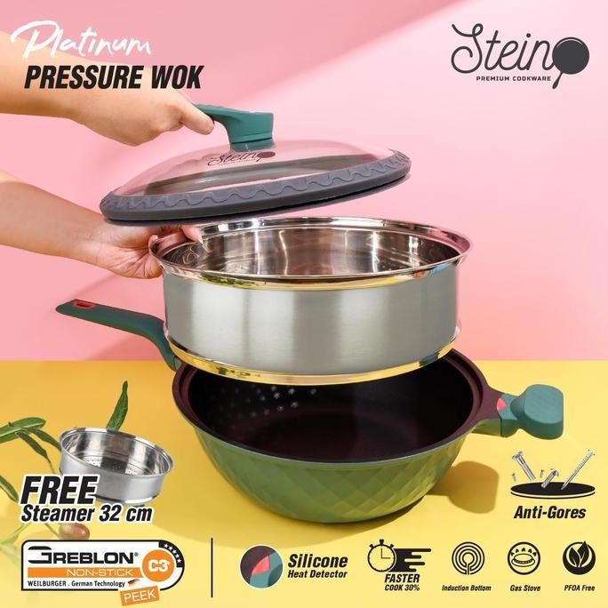 Steincookware Wok Platinum Pressure Cooker Anti Baret Stein