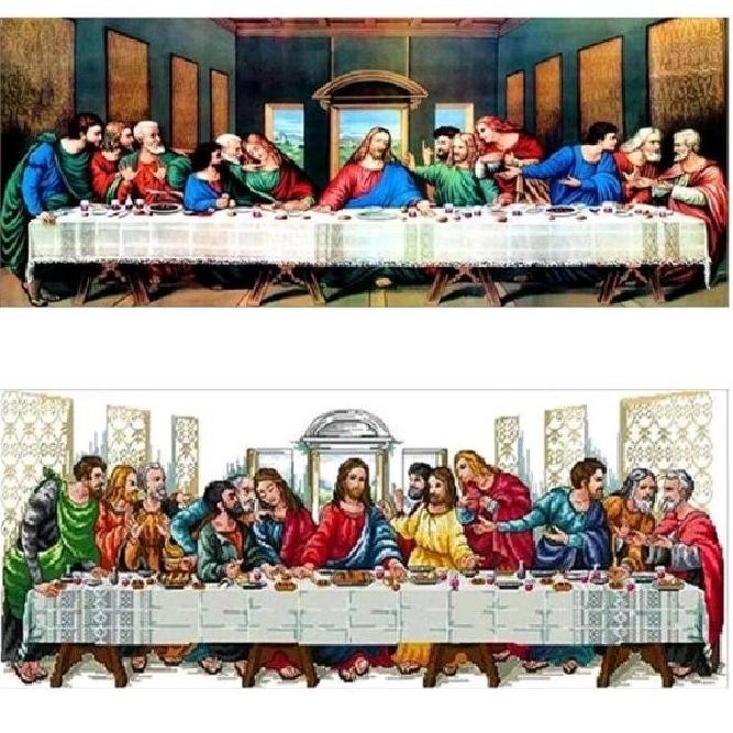 DIY PAKET KRISTIK LAST SUPPER YESUS PERJAMUAN KUDUS CROSS STITCH DIAMOND PAINTING
