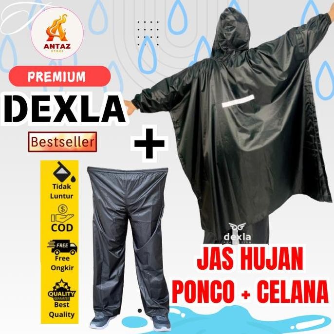 Promo Jas Hujan DEXLA - Jas Hujan Ponco Kelelawar Batman Lengan Celana Pria Wanita / Poncho Jumbo Ba