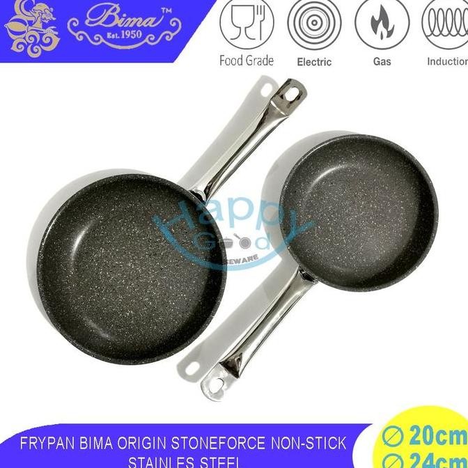 Bima Origin 20-24Cm Frypan/Panci Penggorengan Stainless Steel Anti Lengket Induksi Sus304
