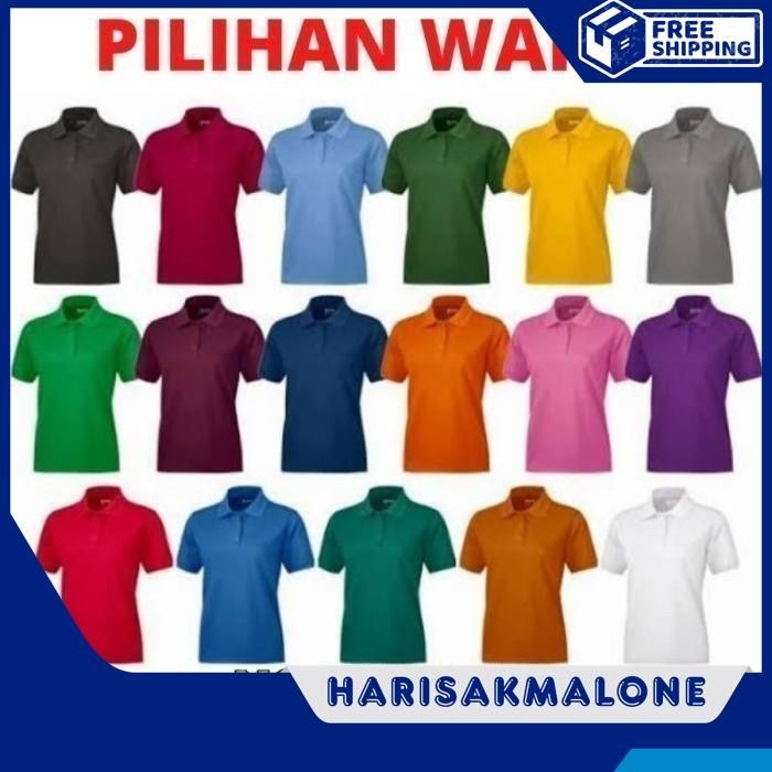TERMURAH KAOS POLO SHIRT TSHIRT BAJU KERAH DISTRO OREN ORANGE JINGGA BANYAK WARNA SABLON BORDIR POLO