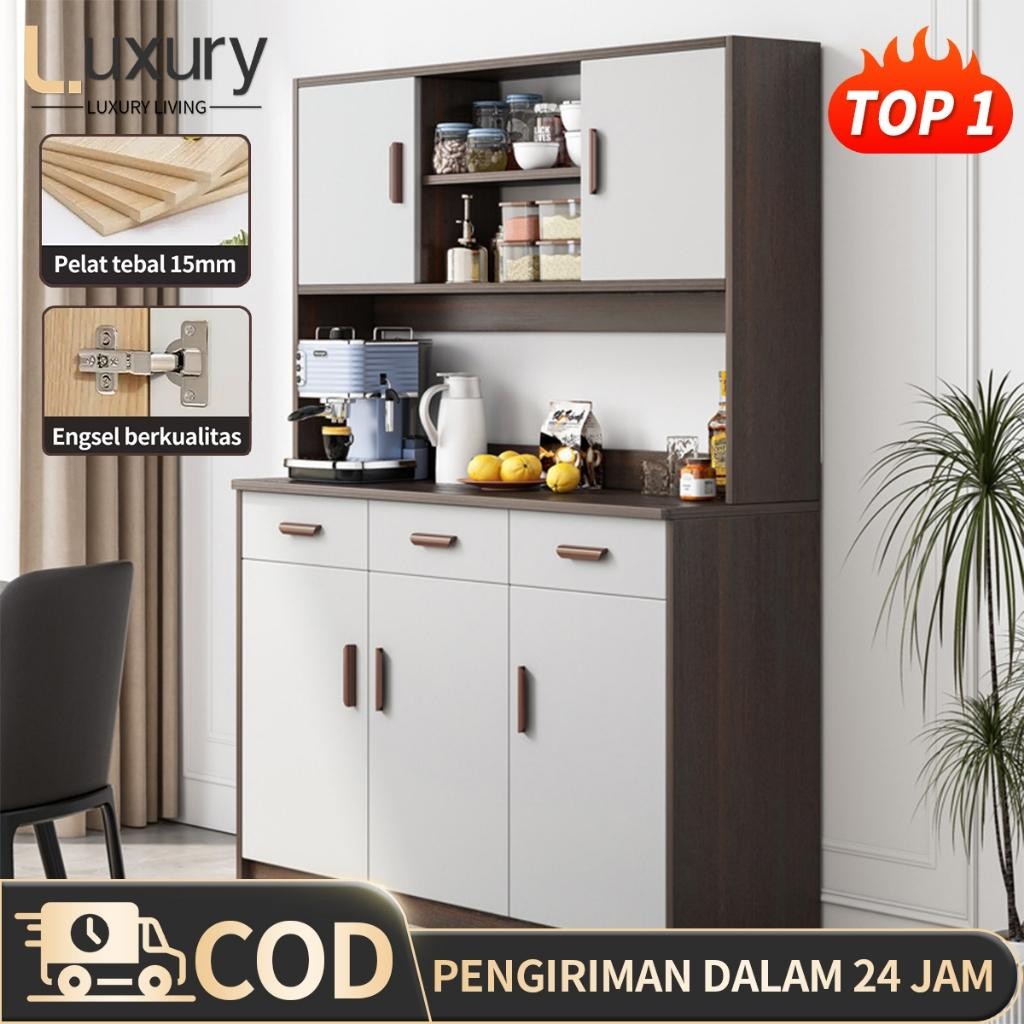 Lemari Serbaguna / Lemari Bawah Dapur / Rak Dapur / Rak Bumbu Kayu / Lemari Dapur