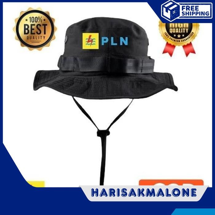 BERKUALITAS TOPI RIMBA GUNUNG HAT CAP DISTRO BUMN PLN PERUSAHAAN LISTRIK RI CUSTOM NAMA SABLON BORDI