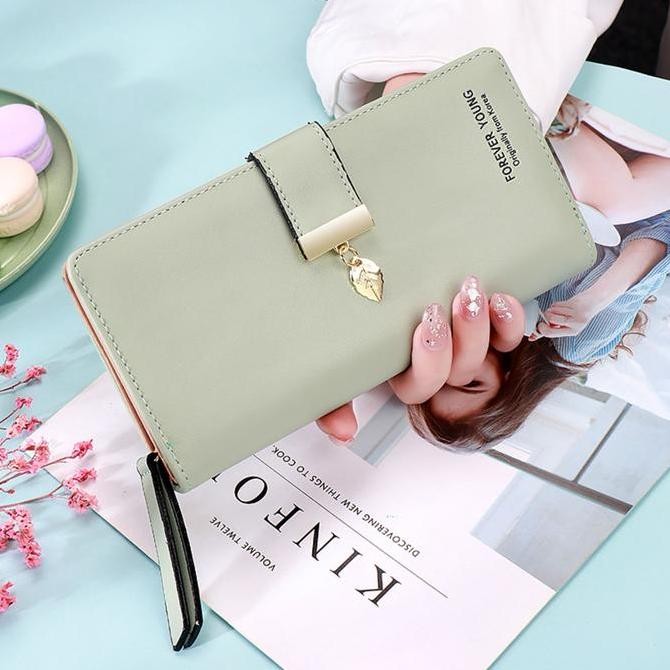 VELDORA- DOMPET PANJANG WANITA  KOREA KULIT FASHION SCALY MURAH LIPAT ABG BATAM PREMIUM MEWAH DAUN